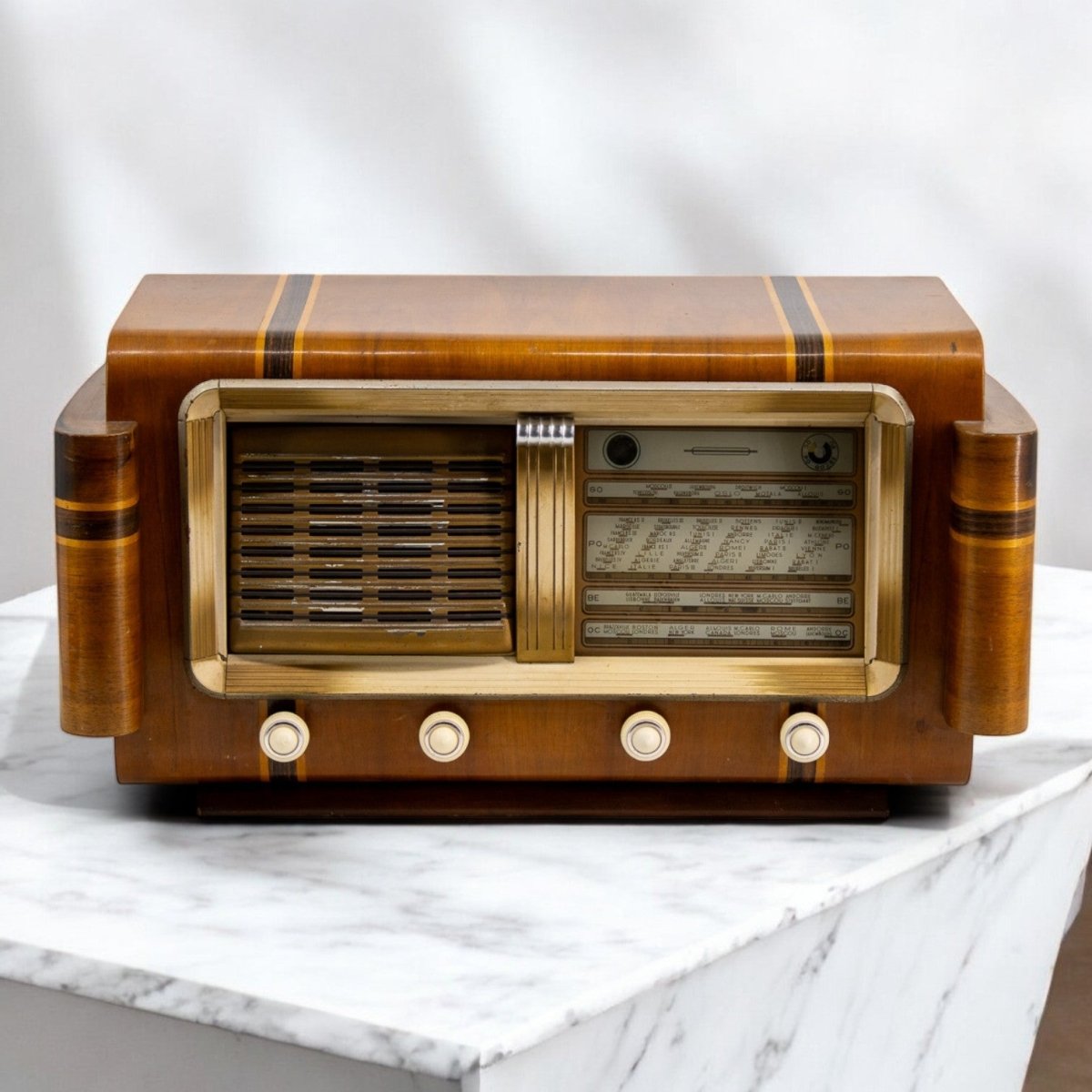 Radio Bluetooth Artisanale Vintage 40’S enceinte connectée bluetooth haut de gamme prodige radio vintage design